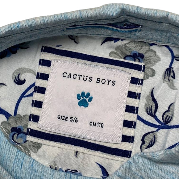 Cactus Boys shirt boys 5 6 sky blue sunday dress party - Picture 2 of 4